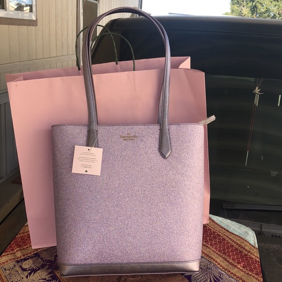 🎊🎉HOST PICK🎉🎊 NWT Stunning Glittery Kate Spade ♠️ Lilac Frost Purse 👛 - Picture 3 of 17